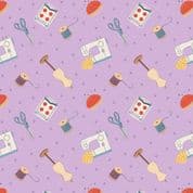 Lewis & Irene Small Things Craft - 7357 - Dressmaking on Purple SM32.2 - Cotton Fabric