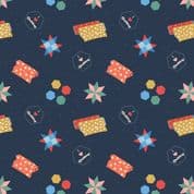 Lewis & Irene Small Things Craft - 7370 - Quilting on Navy Blue SM36.3 - Cotton Fabric