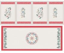Lewis & Irene - Snow Day - 6001 - Table Centre & Placemats Grey & Red - C40.1 - Cotton Fabric