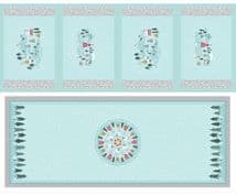 Lewis & Irene - Snow Day - 6003 - Table Centre & Placemats Pale Blue & Grey - C40.3 - Cotton Fabric