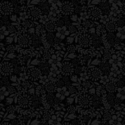 Lewis & Irene - Tiny Tonals - TT10D - Black on Black Flower Garden - Cotton Fabric