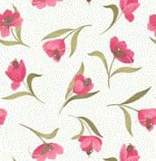 Lewis & Irene - Tulip Fields - 7159 - Mouse and Tulip on Cream - 460.1 - Cotton Fabric