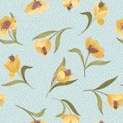 Lewis & Irene - Tulip Fields - 7160 - Mouse and Tulip on Pale Blue - 460.2 - Cotton Fabric