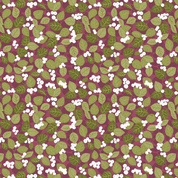 Lewis & Irene Winter Botanical - 8695 - Snowberries on Dark Red with Pearl - A787.3 - Cotton Fabric