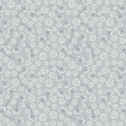 Lewis & Irene Winter Botanical - 8696 - Silver Seeds on Blue with Pearl - A789.1 - Cotton Fabric
