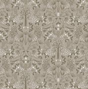 Lewis & Irene - Winter in Bluebell Wood - 6693 - Animals, Brown on Taupe - C44.3 - Cotton Fabric