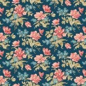 Lighthouse - 9149 - Makower UK - Front Porch Bouquet - Navy - 1472_B - Cotton Fabric