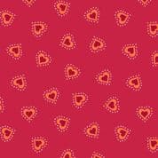 Little Matryoshka - 7968 - Hearts on Red - A568.1 - Cotton Fabric