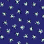Little Matryoshka - 7969 - Hearts on Blue - A568.2 - Cotton Fabric