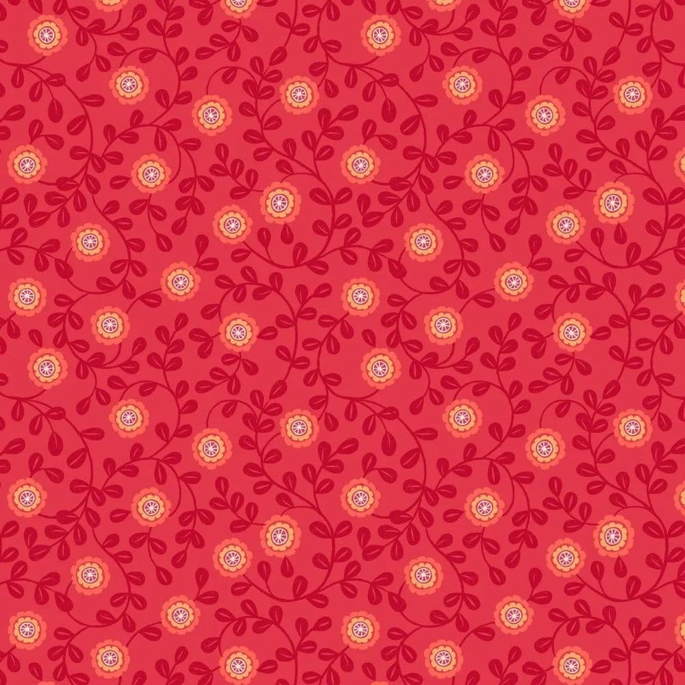 Little Matryoshka - 7972 - Matryoshka Floral on Red - A569 2 - Cotton ...