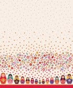 Little Matryoshka - 7977 - Little Matryoshka Double Edge Border - A571 - Cotton Fabric