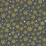 Makower Christmas Essentials - 2364 S10 - Metallic Gold on Charcoal