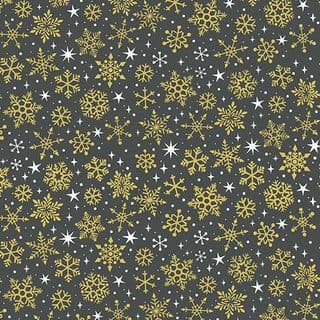 Makower Christmas Essentials - 2364 S10 - Metallic Gold on Charcoal