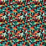 Makower Folk Friends - 7326 - Mosaic on Cream 2301.X - Cotton Fabric