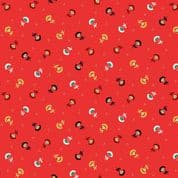 Makower Folk Friends - 7331 - Sprig on Red 2304.R - Cotton Fabric