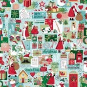 Makower UK - Christmas Wishes - 8952 - Dear Santa on Blue - 032/B - Cotton Fabric