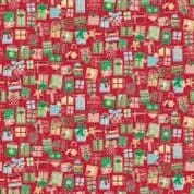 Makower UK - Christmas Wishes - 8957 - Presents on Red - 034/R - Cotton Fabric