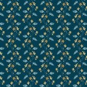 Makower UK - Edyta Sitar - Beach House - 8987 - Clematis Vine on Dark Blue - 1167B - Cotton Fabric