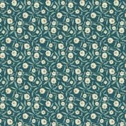 Makower UK - Flower Box - 8861 - Bachelor Button Flowers on Dark Teal - 1016 T - Cotton Fabric