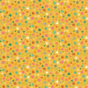 Makower UK - Whiskers - 8838 - Cat Paws and Hearts on Mustard - 010_Y - Cotton Fabric