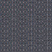 Marvellous Metallics - 7409 - MM4.2 Copper Geometric on Navy Blue - Lewis & Irene Cotton Fabric