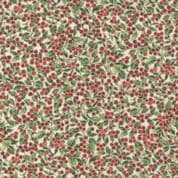 Merry Manor Metallic - 8622 - Red Berries on Cream - Moda 33664.11  - Cotton Fabric