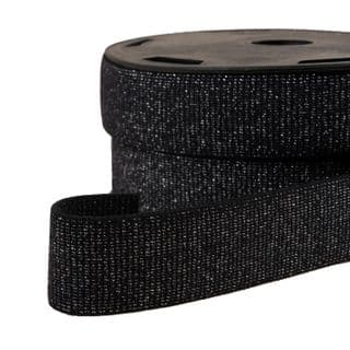 Metallic Boxer Shorts Elastic - 32mm - Black With Silver Metallic