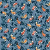 Michiko 7488 - Makower 2332.B - Koi Carp on Mid Blue Cotton Fabric
