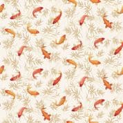 Michiko 7489 - Makower 2332.Q - Koi Carp on Cream Cotton Fabric