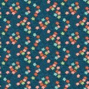 Michiko 7496 - Makower 2336.B - Oriental Blossom on Blue Cotton Fabric