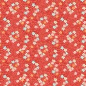 Michiko 7498 - Makower 2336.R - Oriental Blossom on Red Cotton Fabric
