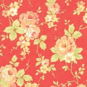 Moda - Catalina by Fig Tree - 7239 - Roses on Red background - 20370.11 - Cotton Fabric