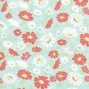 Moda - Catalina by Fig Tree - 7245 - Daisies on Light Aqua Background - 20371.14 - Cotton Fabric