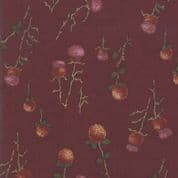 Moda - Country Charm by Holly Taylor - 7055 - Thistle on Rustic Red - 6792 13 - Cotton Fabric