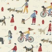 Moda Dog Daze - 8650 - Cream Dog Walk by Stacy Iest Hsu - 20840 11 - Cotton Fabric