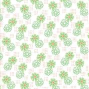 Moda - Good Day - 6798 - Perky Posies Floral, Green on White - 22376 13 - Cotton Fabric