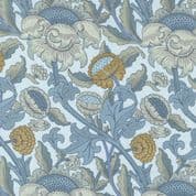 Moda Morris Meadow - 8631 - Aquamarine by Barbara Brackman - 8370 16 - Cotton Fabric