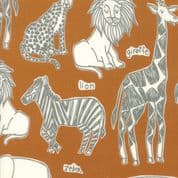 Moda - Safari Life by Stacy Iest Hsu - 6837 - Safari Animals on Orange - 20642 17 - Cotton Fabric