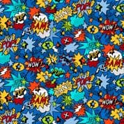 Monster Mash - 8461 - Monster Pow Blue - Makower 2555.B - Cotton Fabric
