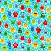 Monster Mash - 8463 - Monsters on Blue - Makower 2556.B - Cotton Fabric