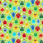 Monster Mash - 8464 - Monsters on Green - Makower 2556.G - Cotton Fabric