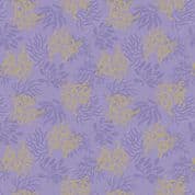 Moontide - 8114 - Kelp on Purple with Gold Metallic - Lewis & Irene A621.2 - Cotton Fabric
