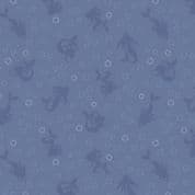 Moontide - 8118 - Mermaids on Periwinkle with Silver Metallic - Lewis & Irene 622.3 - Cotton Fabric