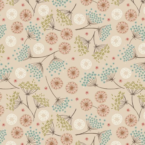New Forest Winter - BC0004 - Winter Flowers on Cream - F61 1 - Brushed ...
