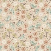 New Forest Winter - BC0004 - Winter Flowers on Cream - F61.1 - Brushed Cotton Fabric