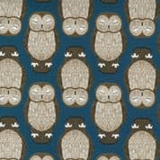 Nocturnal - 8057 - Grey Owls on Dark Blue - Moda 48332.17 - Cotton Fabric