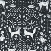 Nocturnal - 8061 - Night Animals and Foliage on Black - Moda 48334.12 - Cotton Fabric