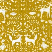 Nocturnal - 8063 - Night Animals and Foliage on Gold - Moda 48334.14 - Cotton Fabric