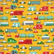 On the Go - 7533 - Moda 20721.17 - Trucks Cars Transport on Yellow Cotton Fabric