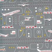 On the Go - 7536 - Moda 20722.19 - Airport Planes on Grey Cotton Fabric